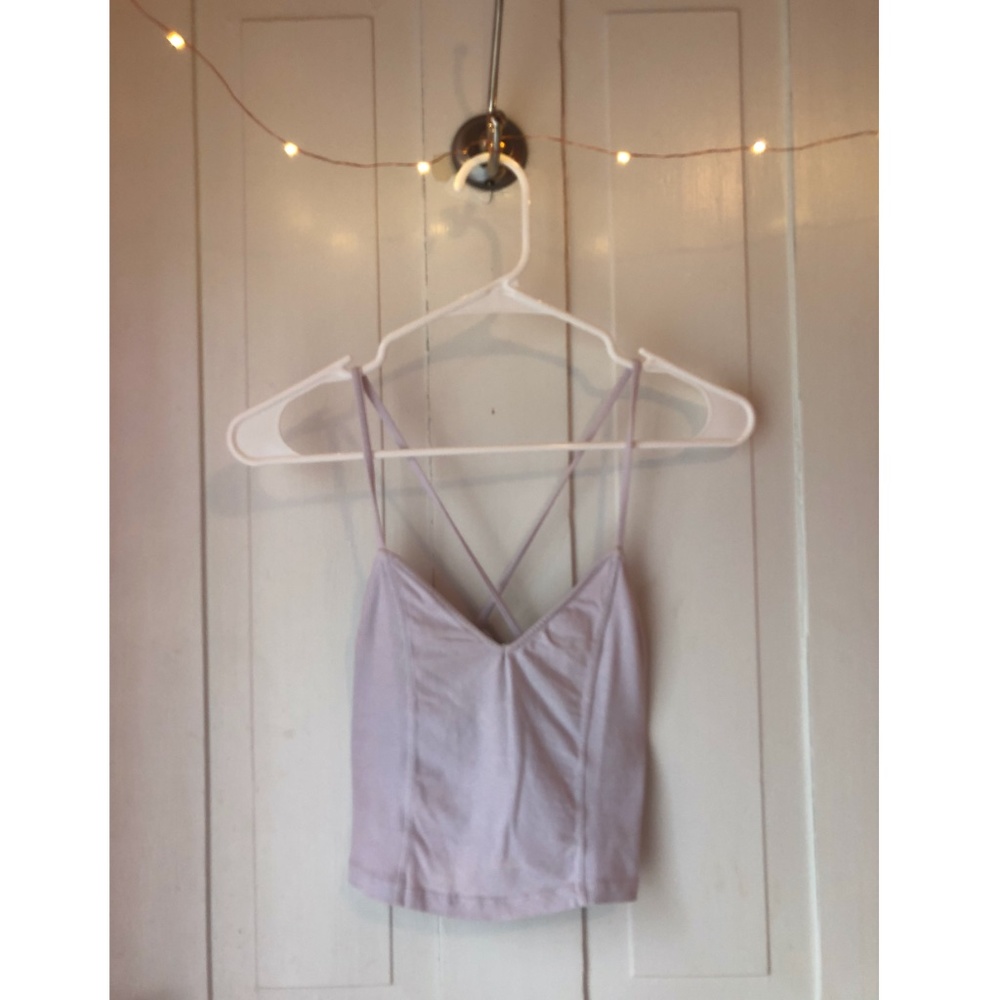 Light Purple/Lilac Cross-Back Crop Top